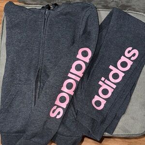 Adidas Women's Gray and Pink Joggers